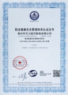 Occupational Health and Safety Management system certification