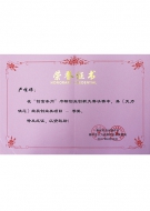 Honorary certificate